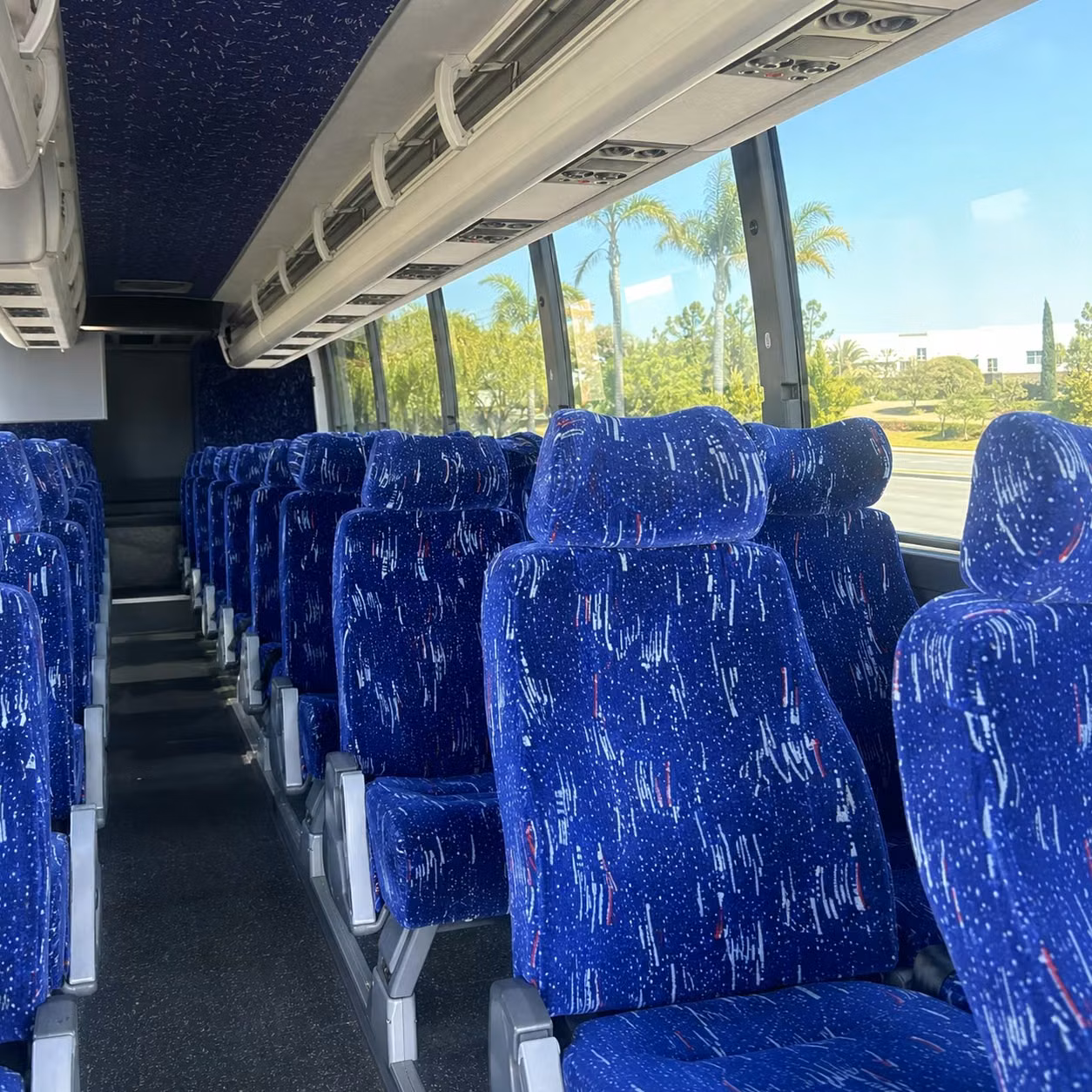 56 passenger charter bus inside