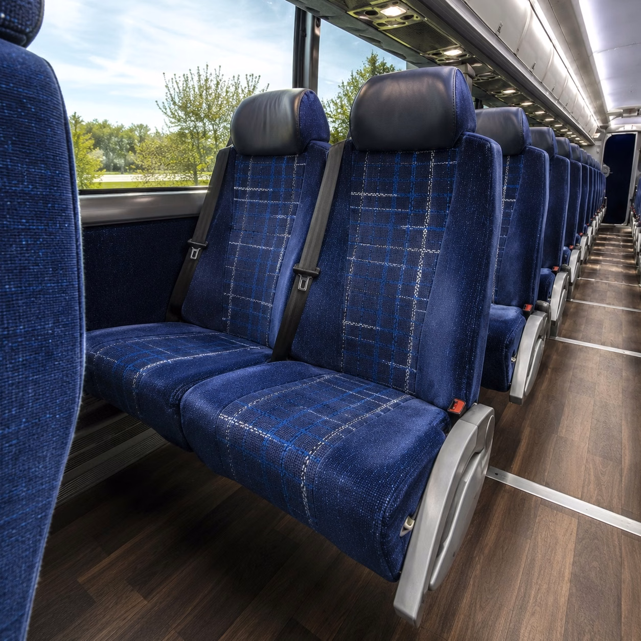 56 passenger charter bus interior